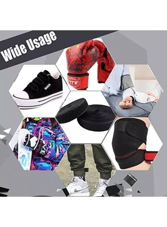 2cm x 1m Colored Nylon Velcro Tape, Adhesive Velcro Tape Suitable for Sewing and Glue-Free for Crafts, Clothing, Accessories, Home and Office Organization Tasks, (Black) - Image 4